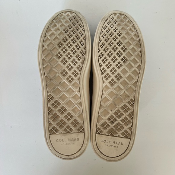 Cole Haan Grandpro Crosscourt Traveler Sneaker in Grey Faux Suede + Gold, 11B - Picture 7 of 11